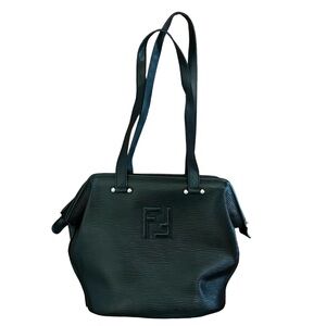 🌹 FENDI 🌹 FF Logo Black Epi Leather Bag